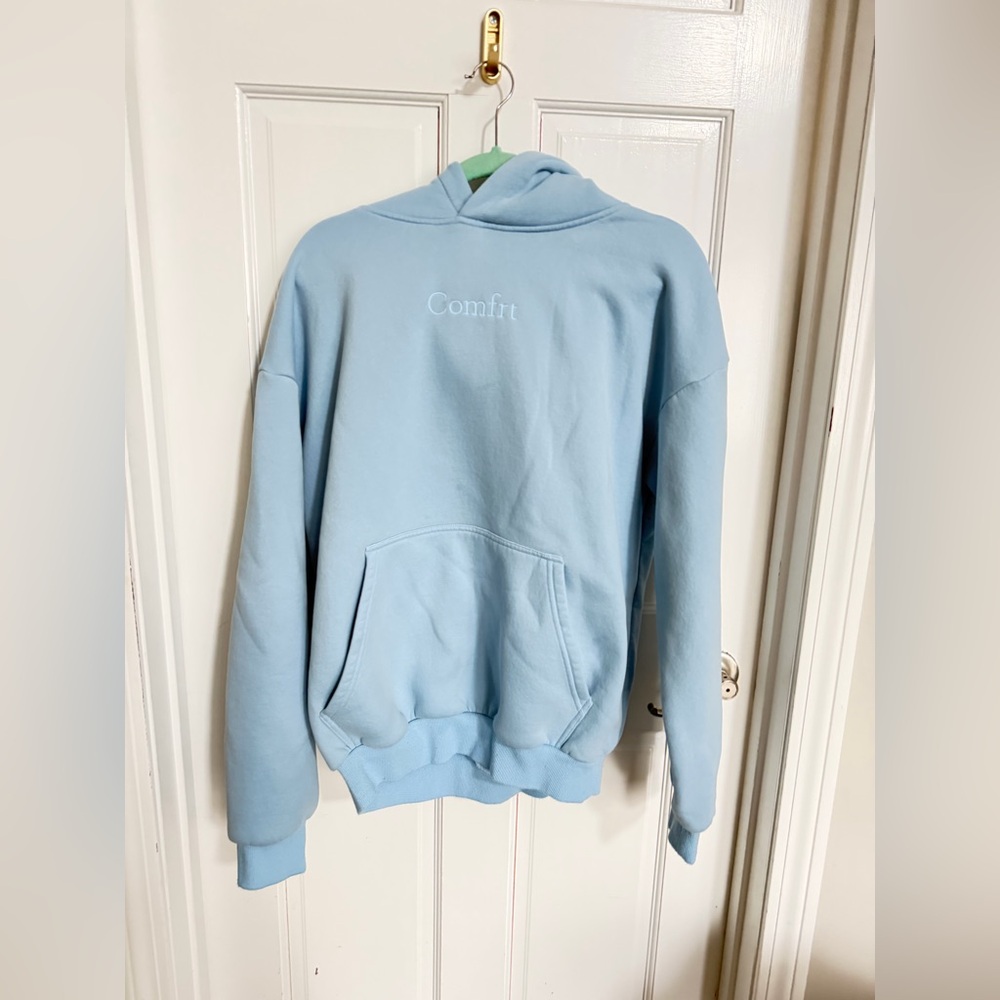 Comfrt Signature Astro Light Blue Cozy Hoodie & Jogger Set Size M - Picture 8 of 11